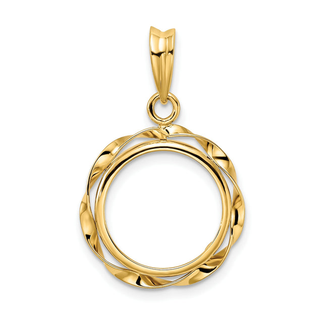 14 mm 14k Yellow Gold coin bezel for 14 mm Coin