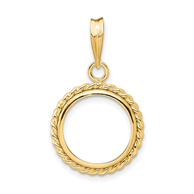 14 mm 14k Yellow Gold coin bezel for 14 mm Coin