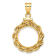 14 mm 14k Yellow Gold coin bezel for 14 mm Coin