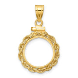 14 mm 14k Yellow Gold coin bezel for 14 mm Coin