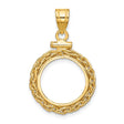 14 mm 14k Yellow Gold coin bezel for 14 mm Coin