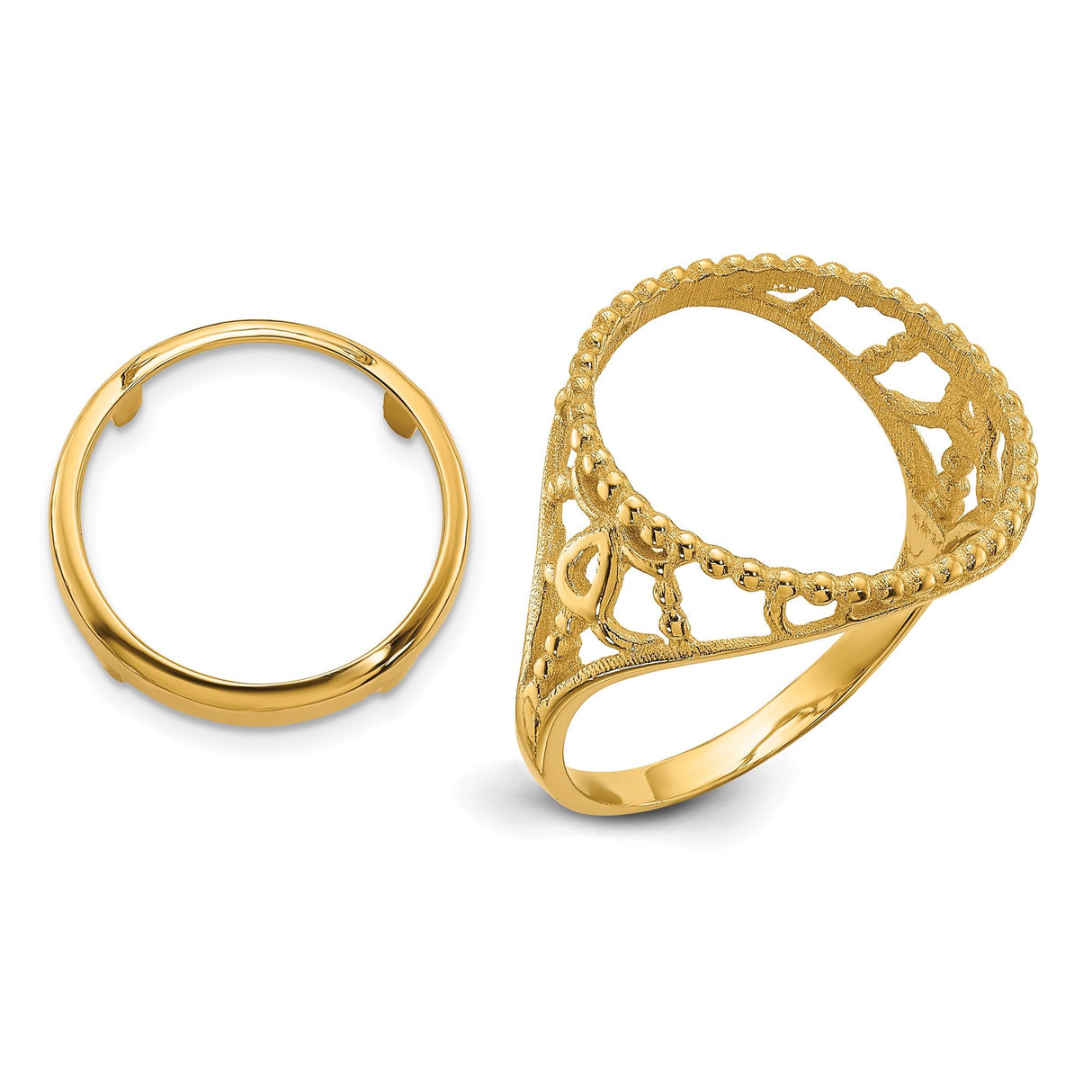 14 mm 14k Yellow Gold coin bezel for 14 mm Coin — additional image