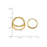 14 mm 14k Yellow Gold coin bezel for 14 mm Coin — size reference (ruler)