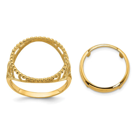14 mm 14k Yellow Gold coin bezel for 14 mm Coin