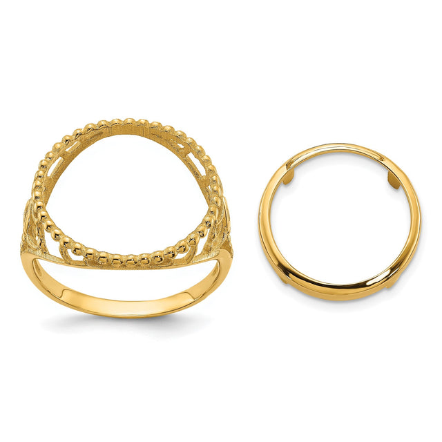14 mm 14k Yellow Gold coin bezel for 14 mm Coin