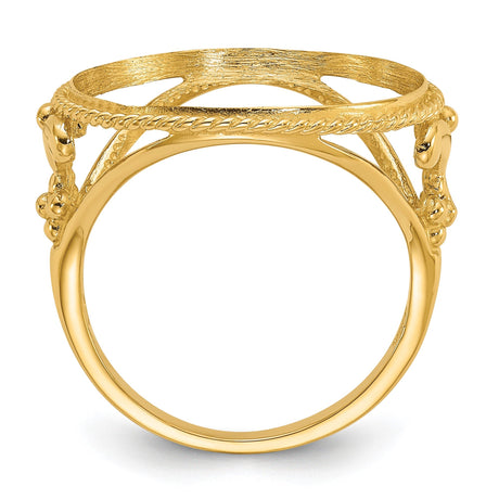 14 mm 14k Yellow Gold coin bezel for 14 mm Coin — alternate view