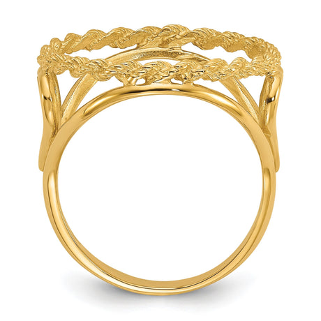 14 mm 14k Yellow Gold coin bezel for 14 mm Coin — alternate view