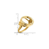 14 mm 14k Yellow Gold coin bezel for 14 mm Coin — size reference (ruler)