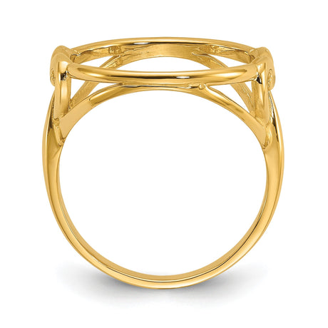 14 mm 14k Yellow Gold coin bezel for 14 mm Coin — alternate view