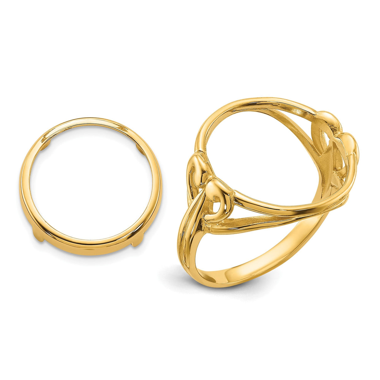 14 mm 14k Yellow Gold coin bezel for 14 mm Coin — additional image