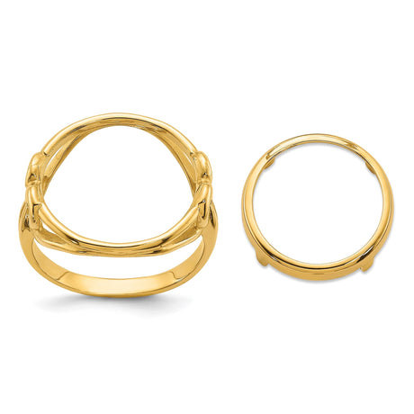 14 mm 14k Yellow Gold coin bezel for 14 mm Coin