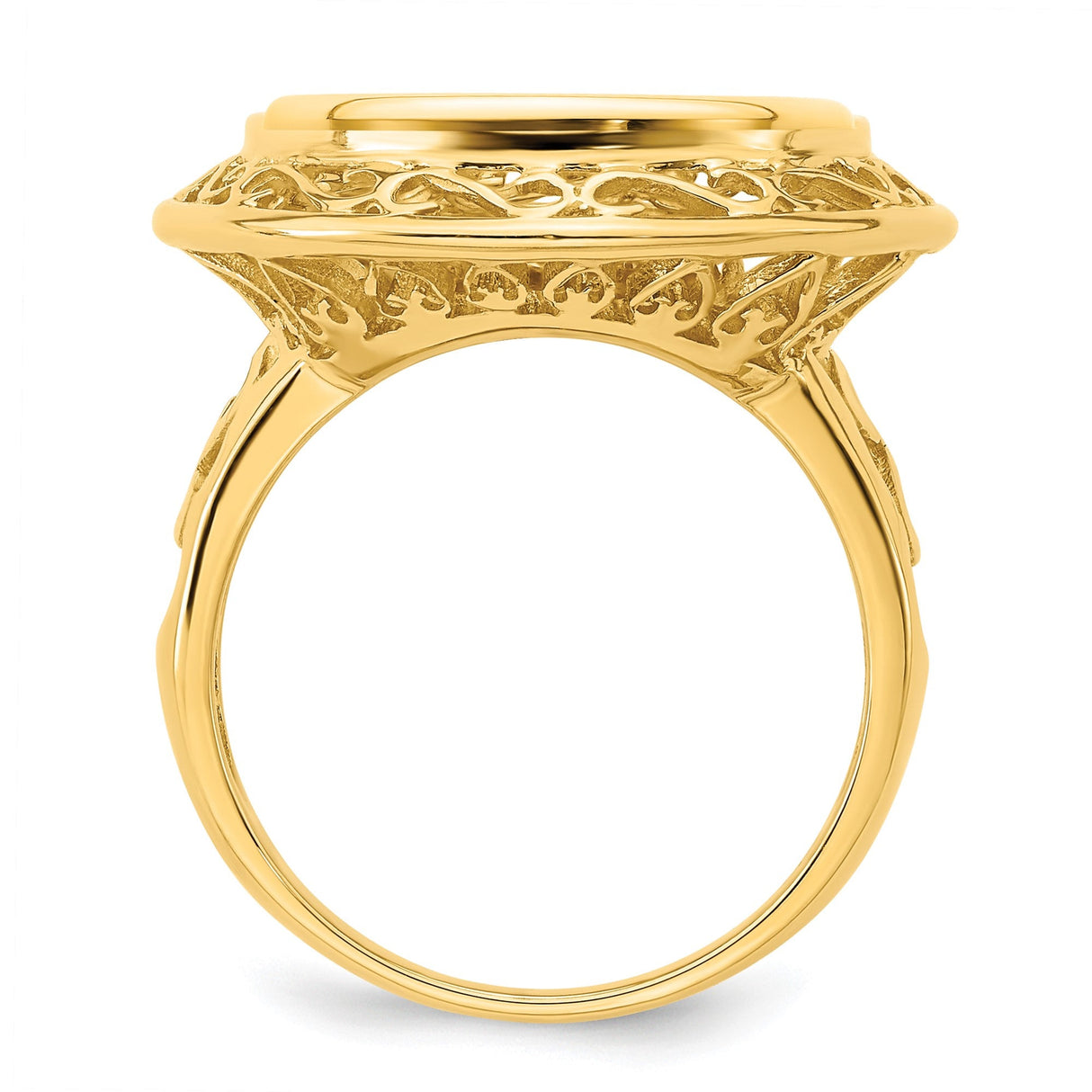 14 mm 14k Yellow Gold coin bezel for 14 mm Coin — alternate view