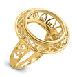 14 mm 14k Yellow Gold coin bezel for 14 mm Coin