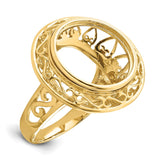 14 mm 14k Yellow Gold coin bezel for 14 mm Coin