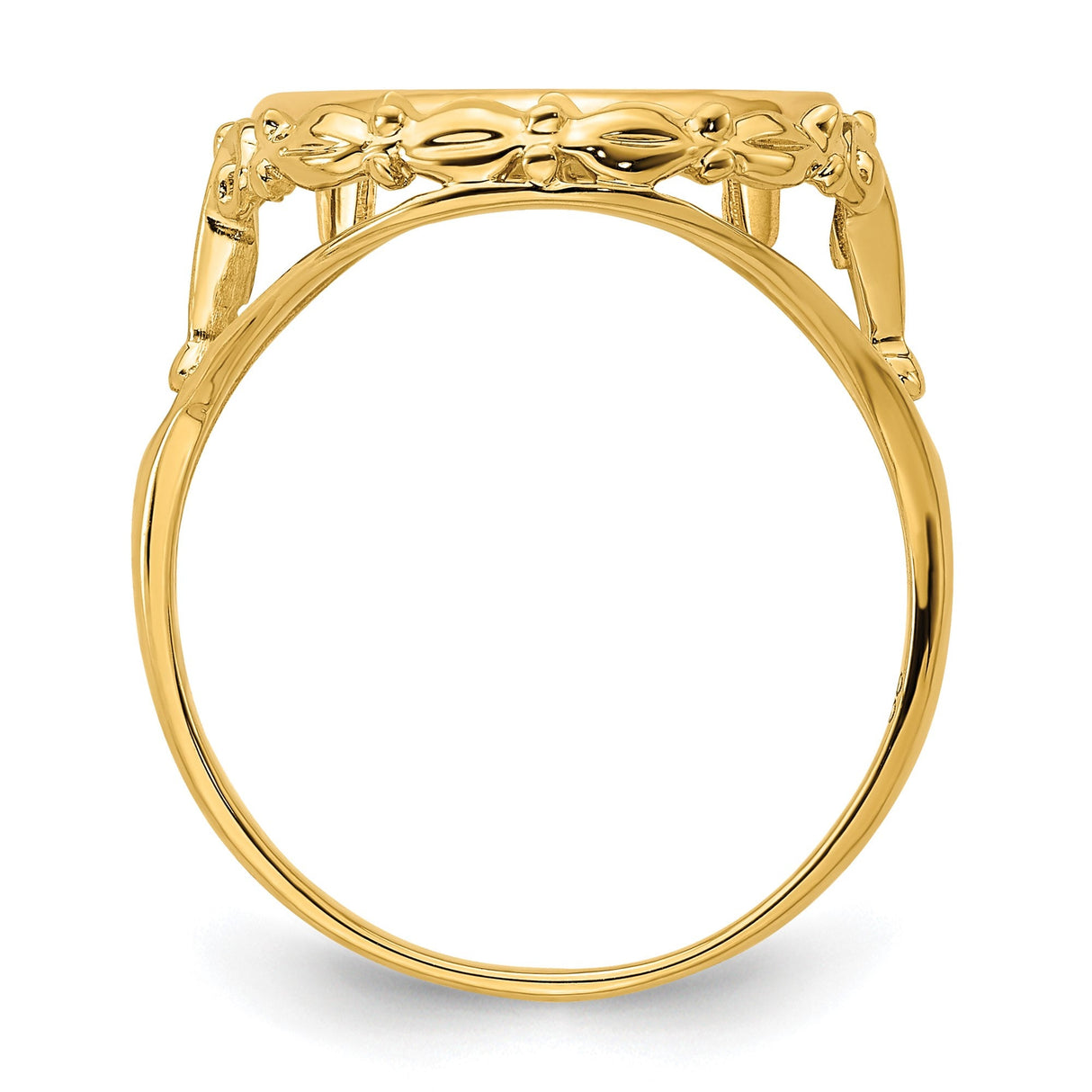 14 mm 14k Yellow Gold coin bezel for 14 mm Coin — alternate view