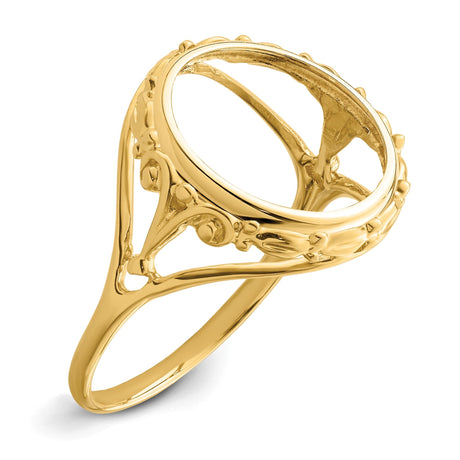 14 mm 14k Yellow Gold coin bezel for 14 mm Coin