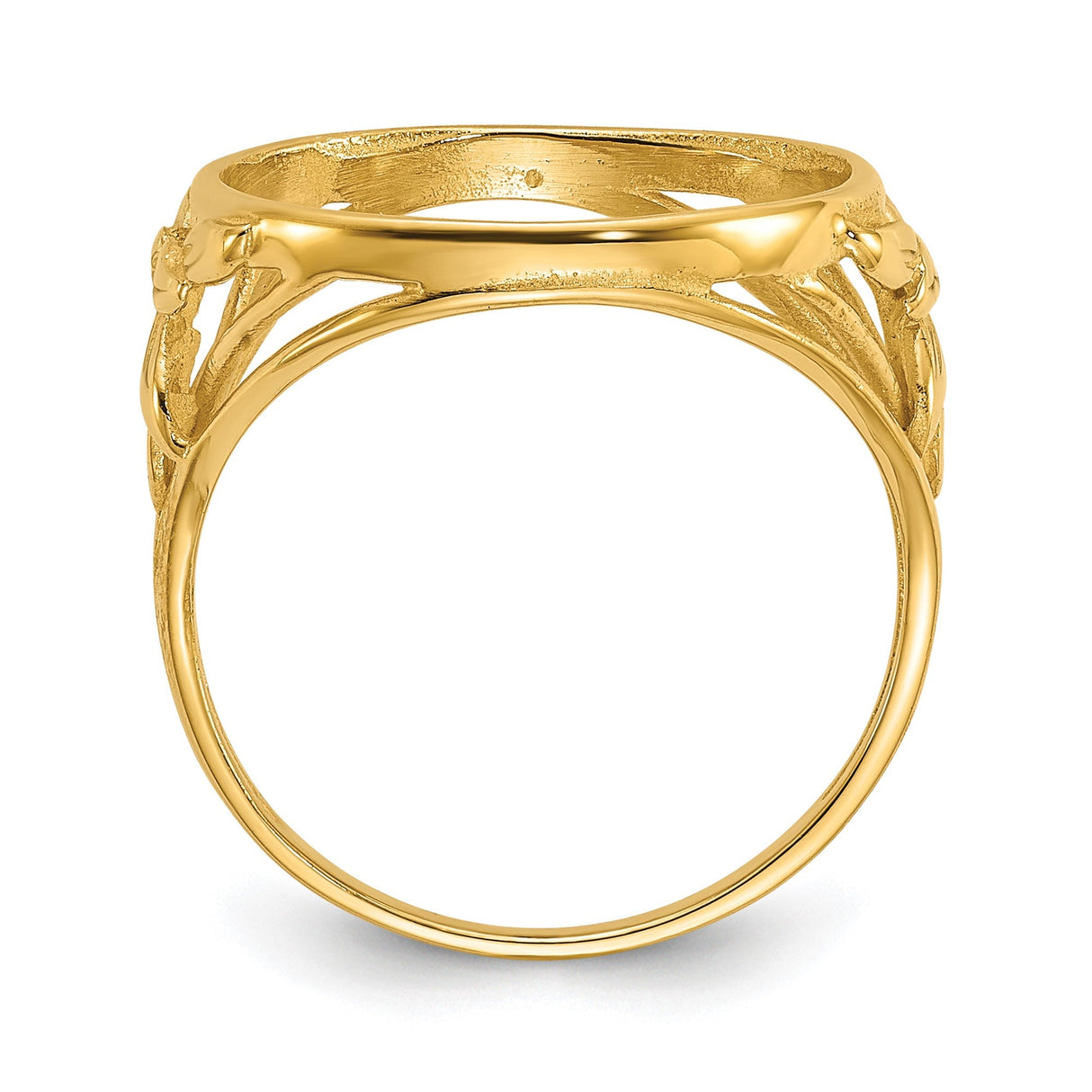 14 mm 14k Yellow Gold coin bezel for 14 mm Coin — alternate view