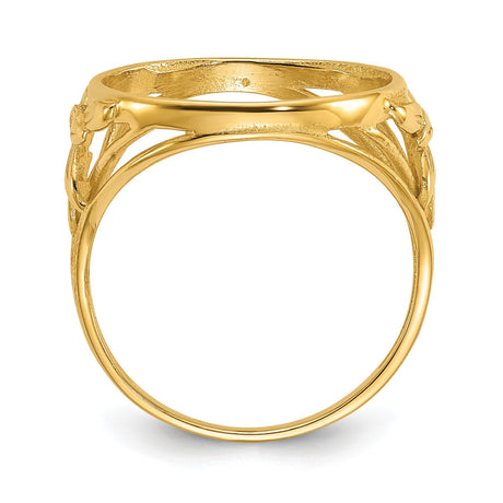 14 mm 14k Yellow Gold coin bezel for 14 mm Coin — alternate view