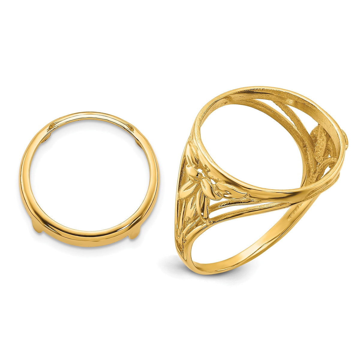 14 mm 14k Yellow Gold coin bezel for 14 mm Coin — additional image