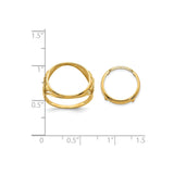 14 mm 14k Yellow Gold coin bezel for 14 mm Coin — size reference (ruler)