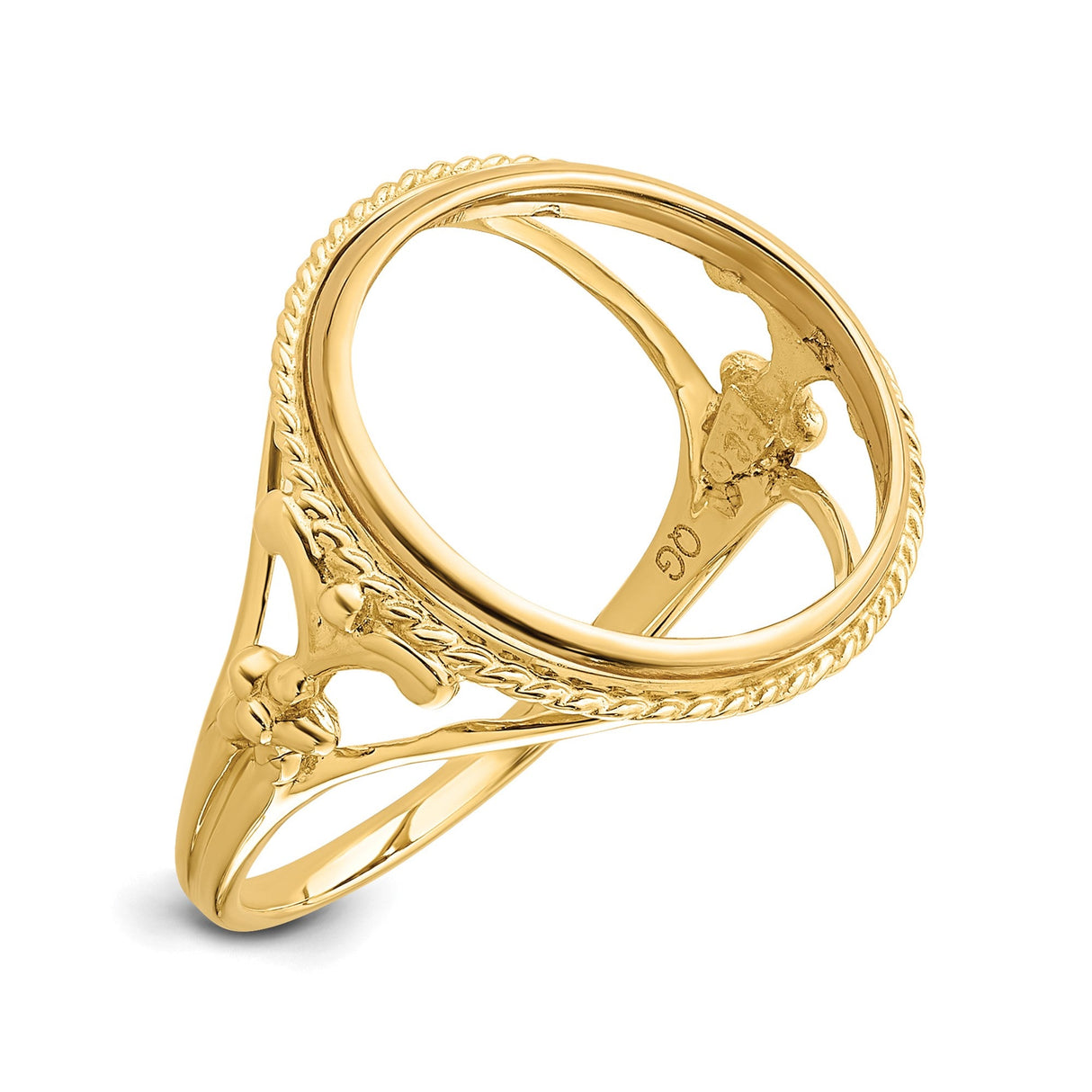 14 mm 14k Yellow Gold coin bezel for 14 mm Coin