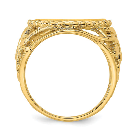 14 mm 14k Yellow Gold coin bezel for 14 mm Coin — alternate view