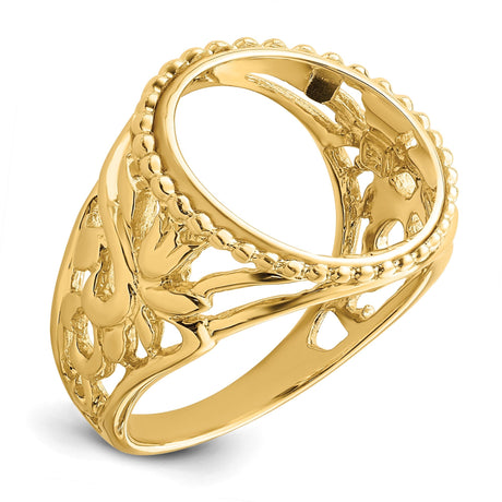 14 mm 14k Yellow Gold coin bezel for 14 mm Coin