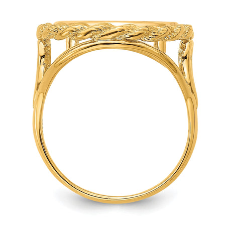 14 mm 14k Yellow Gold coin bezel for 14 mm Coin — alternate view
