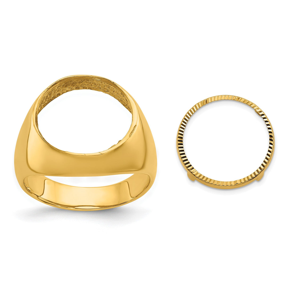 14 mm 14k Yellow Gold coin bezel for 14 mm Coin