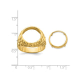 14 mm 14k Yellow Gold coin bezel for 14 mm Coin — size reference (ruler)