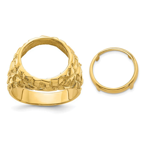 14 mm 14k Yellow Gold coin bezel for 14 mm Coin