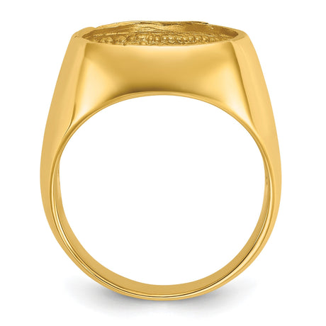 14 mm 14k Yellow Gold coin bezel for 14 mm Coin — alternate view