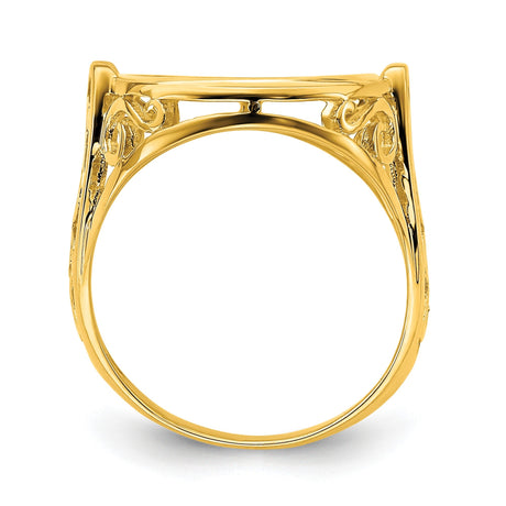 14 mm 14k Yellow Gold coin bezel for 14 mm Coin — alternate view
