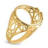 14 mm 14k Yellow Gold coin bezel for 14 mm Coin
