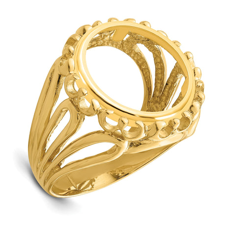 14 mm 14k Yellow Gold coin bezel for 14 mm Coin