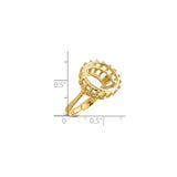 14 mm 14k Yellow Gold coin bezel for 14 mm Coin — size reference (ruler)