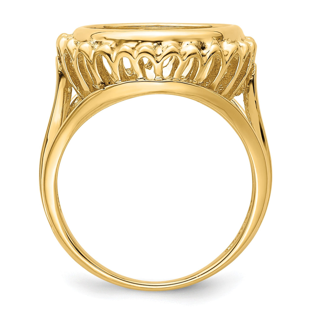 14 mm 14k Yellow Gold coin bezel for 14 mm Coin — alternate view