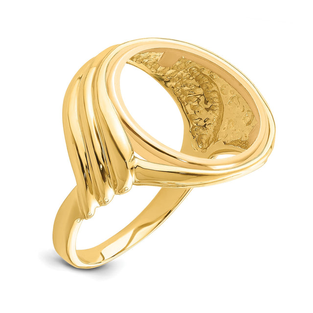 14 mm 14k Yellow Gold coin bezel for 14 mm Coin