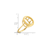 14 mm 14k Yellow Gold coin bezel for 14 mm Coin — size reference (ruler)