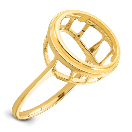 14 mm 14k Yellow Gold coin bezel for 14 mm Coin