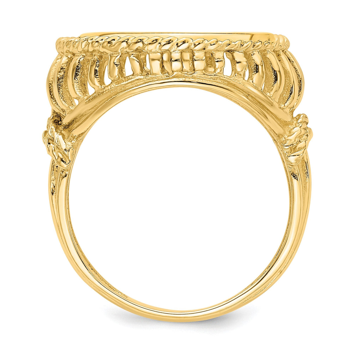 14 mm 14k Yellow Gold coin bezel for 14 mm Coin — alternate view