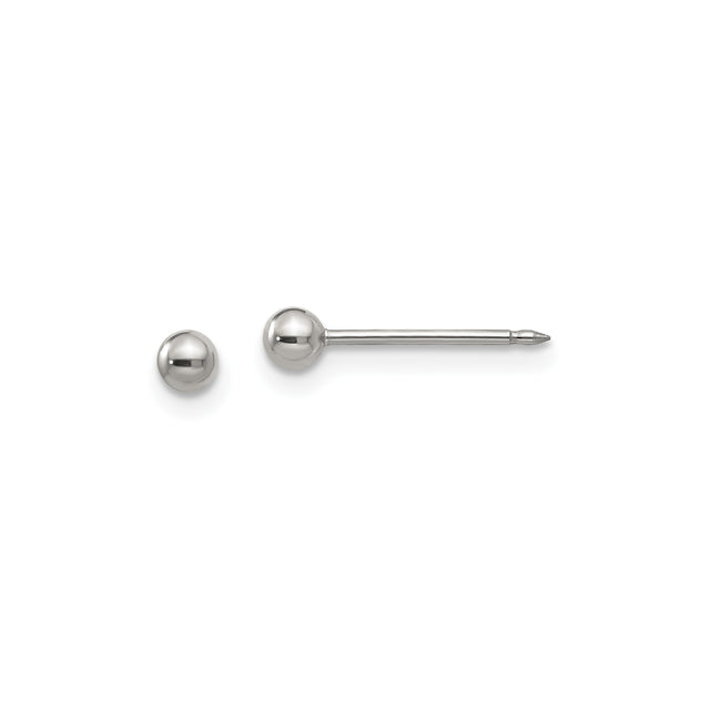 Stainless Steel Stud Earrings, Hypoallergenic Polished Ball Studs, Unisex Minimalist Style