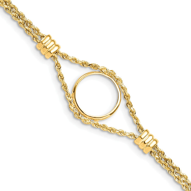 15 mm 14k Yellow Gold coin bezel for 15 mm Coin