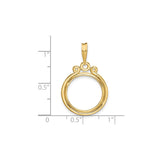 15 mm 14k Yellow Gold coin bezel for 15 mm Coin — size reference (ruler)