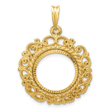 15 mm 14k Yellow Gold coin bezel for 15 mm Coin