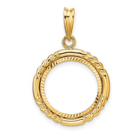 15 mm 14k Yellow Gold coin bezel for 15 mm Coin