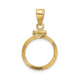 15 mm 10k Yellow Gold coin bezel for 15 mm Coin