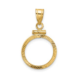 15 mm 10k Yellow Gold coin bezel for 15 mm Coin