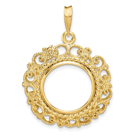 15 mm 14k Yellow Gold coin bezel for 15 mm Coin