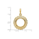 15 mm 14k Yellow Gold coin bezel for 15 mm Coin — size reference (ruler)